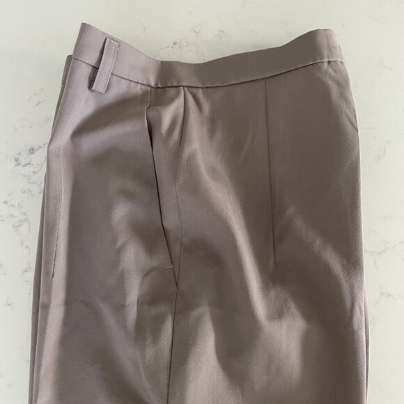 Jil Sander Pur New Wool Hi Rise Pants w Cuff Zip Detail Neutral Taupe Sz 34 - Picture 3 of 12